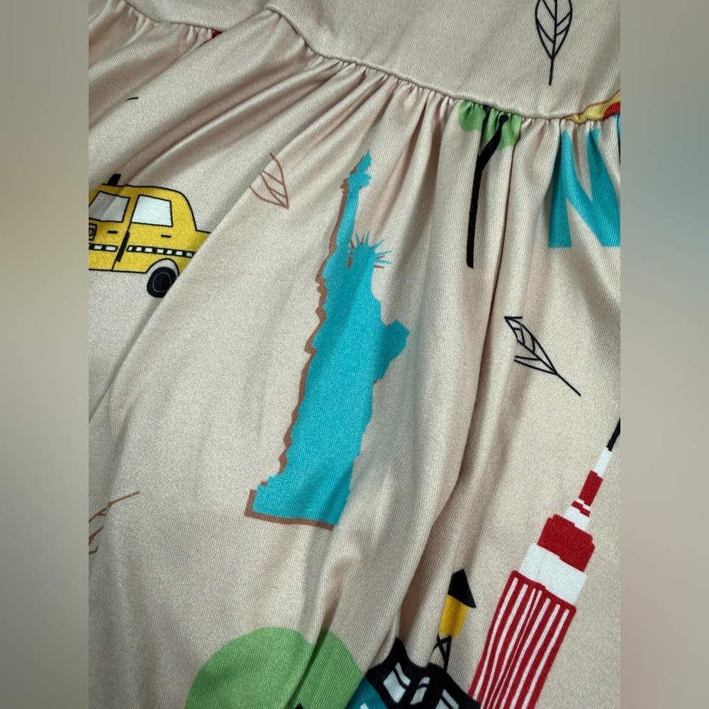 DOT DOT SMILE NYC Print Twirl Dress Short Sleeve Fit And Flare Size 2T - Picture 12 of 15